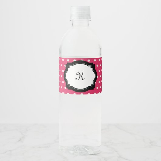 Roze polaire dot Water Fles Etiket (Voorkant)