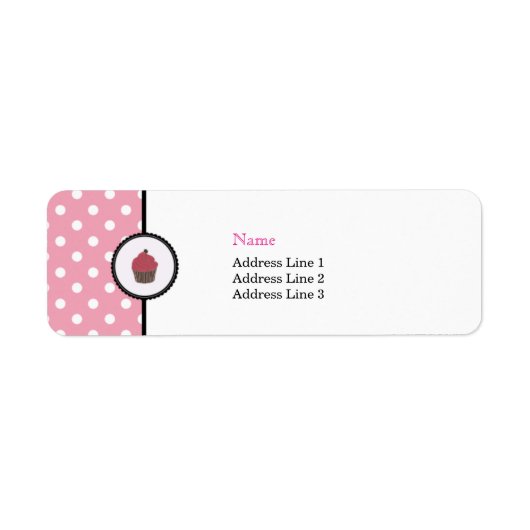 Roze polaire dots Cupcakes Stapelbakkerij Adres Et Etiket (Voorkant)