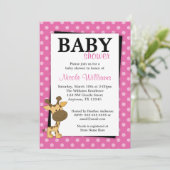 Roze polaire Giraffe Babyschoenen Kaart (Staand voorkant)