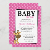 Roze polaire Giraffe Babyschoenen Kaart (Voorkant / Achterkant)