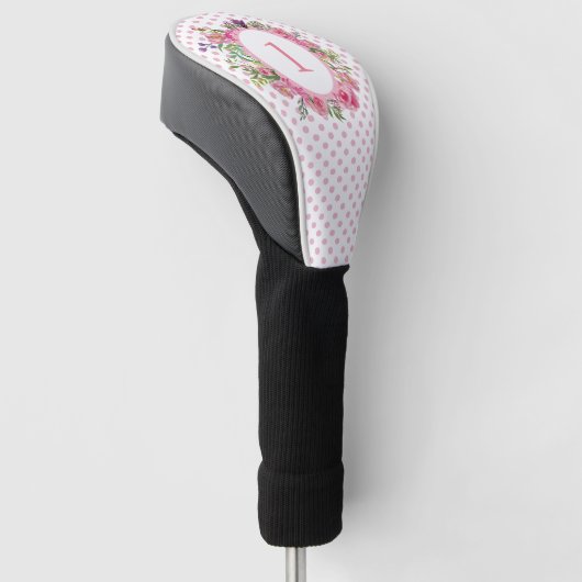 Roze polaire stippen en drijvende Hoesjes Golfheadcover (Schuin)