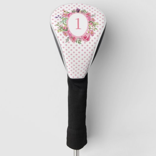 Roze polaire stippen en drijvende Hoesjes Golfheadcover (Voorkant)