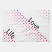 Roze polakdoek keukenhanddoek (Horizontaal)