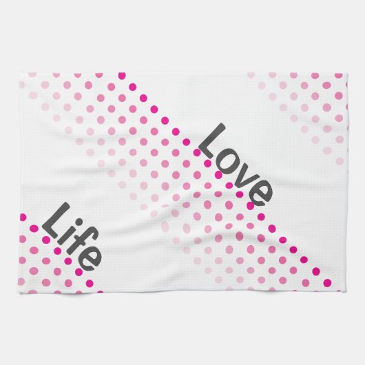 Roze polakdoek keukenhanddoek (Horizontaal)