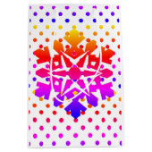 Roze polakstippen, oranje, paarse, blauwe sneeuwvl medium cadeauzakje (Voorkant)