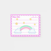 Roze polakstippen, schattige sterren en regenbogen post-it® notes (Voorkant)