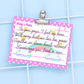 Roze polakstippen, schattige sterren en regenbogen post-it® notes