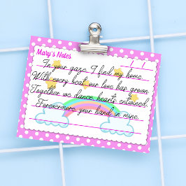 Roze polakstippen, schattige sterren en regenbogen post-it® notes