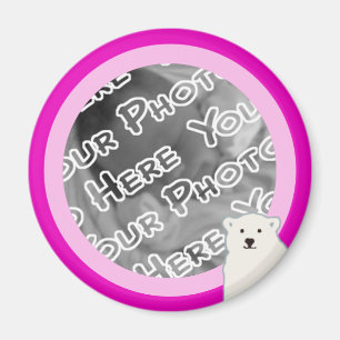 Roze polarBeren Ronde magneet