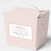 Roze Polka Dot Baby Brunch Favoriete Box Bedankdoosjes (Achterkant)