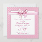 roze Polka Dot Baby shower Kaart (Achterkant)