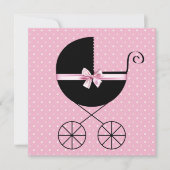  roze Polka Dot Baby shower Kaart (Voorkant)