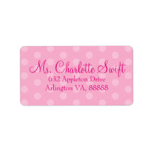 Roze Polka Dot Baby shower retouradres