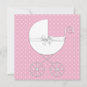 Roze Polka Dot Baby Shower Uitnodigingen (Voorkant)