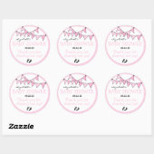 Roze Polka Dot Bunting Baby shower Dank u Ronde Sticker (Vel)
