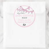 Roze Polka Dot Bunting Baby shower Dank u Ronde Sticker (Tas)