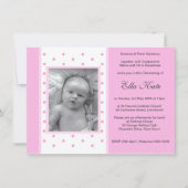 Roze Polka Dot Christening Uitnodigingen (Voorkant)
