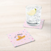 Roze Polka Dot Cinco de Mayo Let's Fiesta Kartonnen Onderzetters (Insitu)