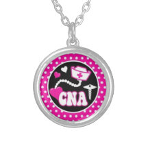 Roze polka dot CNA-ketting