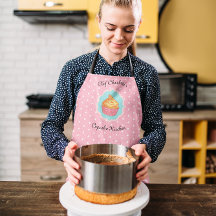 Roze Polka Dot Cupcake Keuken Gepersonaliseerd