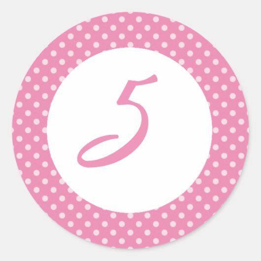Roze Polka dot Cupcake Topper Ronde Sticker (Voorkant)