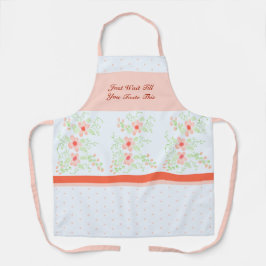 Roze polka dot en bloemig schort