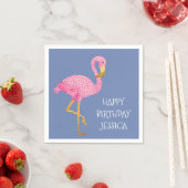 Roze Polka Dot Flamingo Verjaardag Servetten (Insitu)