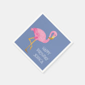 Roze Polka Dot Flamingo Verjaardag Servetten (Hoek)