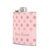 Roze Polka Dot Flask met Jouw naam Heupfles (Links)