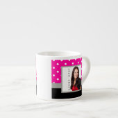 Roze Polka dot fotosjabloon Espresso Kop (Voorkant rechts)