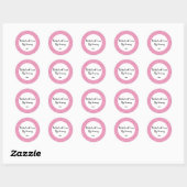 Roze Polka dot 'gebakken door oma' sticker (Vel)