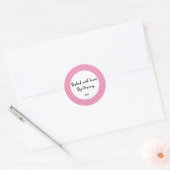Roze Polka dot 'gebakken door oma' sticker (Envelop)