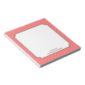 Roze polka dot gepersonaliseerd meisje schattig no notitieblok (Schuin)