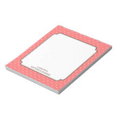 Roze polka dot gepersonaliseerd meisje schattig no notitieblok (Linkerzijde)