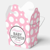 Roze Polka Dot Gepersonaliseerde Douche Favor Boxe Bedankdoosjes (Geopend)