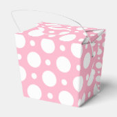 Roze Polka Dot Gepersonaliseerde Douche Favor Boxe Bedankdoosjes (Achterkant)
