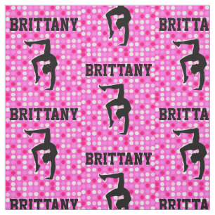 ROZE POLKA DOT GEPERSONALISEERDE GYMNASTIEK STOF