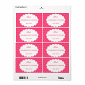 Roze Polka Dot Gepersonaliseerde zelfgemaakte cook Etiket (Full Sheet)