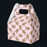 Roze Polka Dot Gingerbrood Man Kerstkoekje Bedankdoosjes<br><div class="desc">Roze poka Dot Gingerbrood Man met kerstkoekje Vor Box</div>