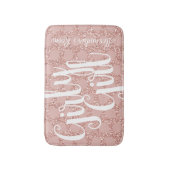 Roze Polka Dot Glitter Fun Girly Badmat (Voorkant Verticaal)