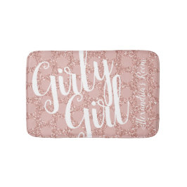 Roze Polka Dot Glitter Fun Girly Badmat