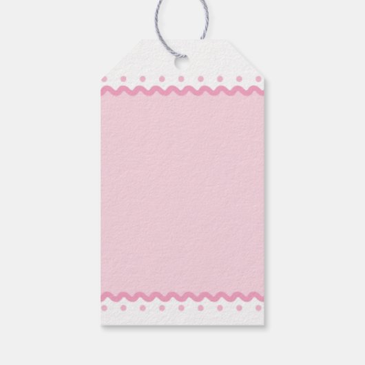 Roze Polka Dot Het is een Meisje Custom Baby showe Cadeaulabel (Achterkant)