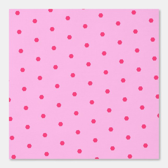 Roze Polka Dot Hexagon Patroon Ontwerp Behang (Voorkant)