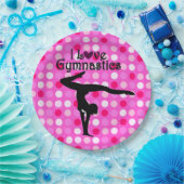 ROZE POLKA DOT IK HOU VAN GYMNASTIEK PAPIEREN BORD (Feest)