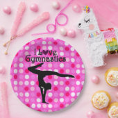 ROZE POLKA DOT IK HOU VAN GYMNASTIEK PAPIEREN BORD (Feest)