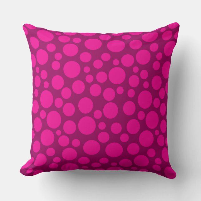 Roze polka dot kussen (Voorkant)