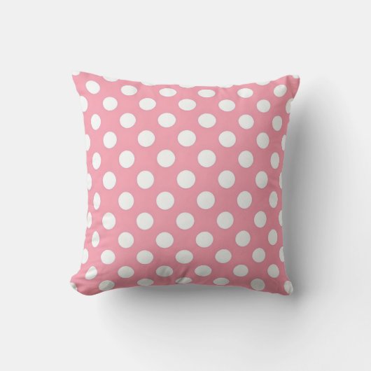 Roze Polka Dot Kussen (Voorkant)