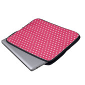 Roze Polka Dot Laptop Hoesje Laptop Sleeve (Voorkant onderkant)