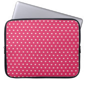 Roze Polka Dot Laptop Hoesje Laptop Sleeve (Voorkant)