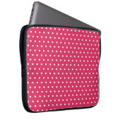 Roze Polka Dot Laptop Hoesje Sleeve (Voorkant Rechts)